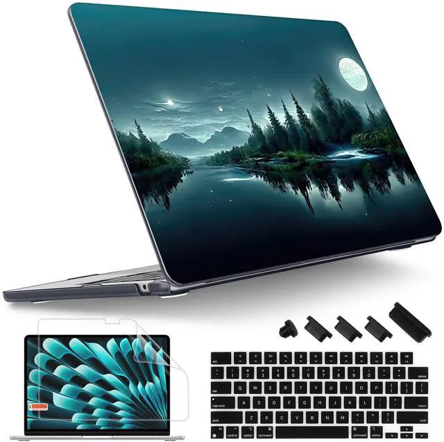 Main image of Tuiklol for M4 MacBook Air 13.6 inch Case 2025-2022 Release M2 Chip Model A3240 A3113 A2681, Plastic Hard Shell Cover for MacBook Air 13.6 Liquid Retina Display with Touch ID, Night Dark Forest