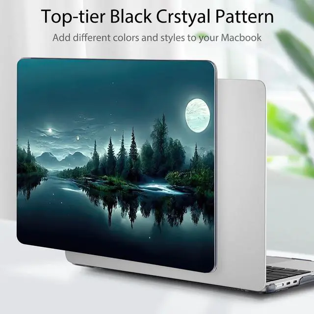 Alt view image 3 of 5 - Tuiklol for M4 MacBook Air 13.6 inch Case 2025-2022 Release M2 Chip Model A3240 A3113 A2681, Plastic Hard Shell Cover for MacBook Air 13.6 Liquid Retina Display with Touch ID, Night Dark Forest