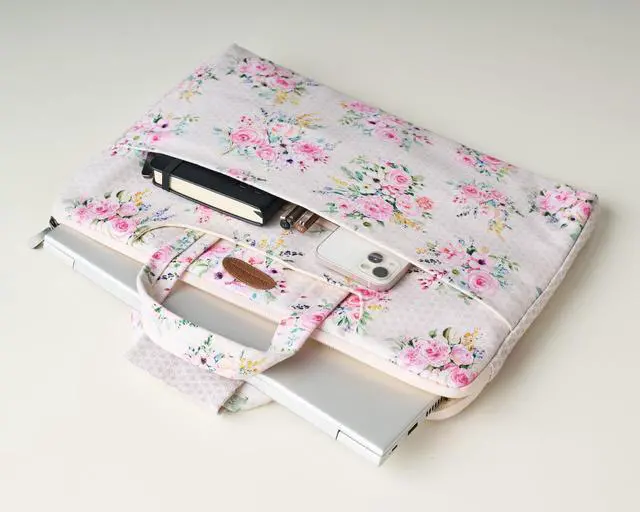 Alt view image 5 of 5 - Maison d'Hermine Laptop Bag upto 13.5 inch Stain and water repellent Cotton canvas - Sweetrose Lavender