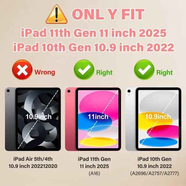 Alt view image 2 of 5 - TOMORRY for iPad (A16) 11th Generation 11 Inch 2025/iPad 10th Generation Case 10.9 Inch 2022 with Tempered Glass Screen Protector,Unicorn Stand,Shoulder Strap,for iPad 10 Case Kids Girls (Colourful)