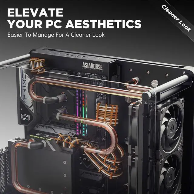 Alt view image 3 of 5 - Asiahorse 16AWG Pro Power Supply Sleeved Cable, Internal Power Supplies Extension Cable Kit, 1x24-PIN/ 2x8-PORT (4+4) M/B,3x8-PORT (6+2) PCI-E 30cm Length with Combs(Dual EPS Brown-Black)