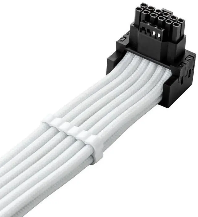 Alt view image 2 of 4 - CableMod RT-Series Pro ModFlex Sleeved 12V-2x6 12VHPWR 90° StealthSense PCIe Cable for ASUS/Seasonic/Phanteks (Variant A, White)