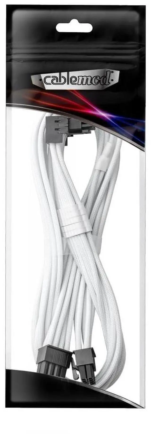 Alt view image 4 of 4 - CableMod RT-Series Pro ModFlex Sleeved 12V-2x6 12VHPWR 90° StealthSense PCIe Cable for ASUS/Seasonic/Phanteks (Variant A, White)