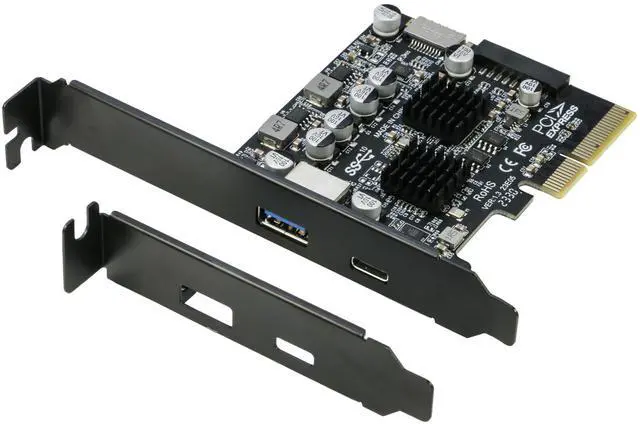 Main image of USB 3.1 PCIe Card, RIITOP PCI-e 3.0 to USB3.2 Gen1 Adapter (10Gbps) Expands to 20Pin + Type-E + 1xUSB 3.0 + 1x USB C