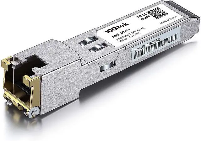 Main image of 2.5G SFP-T, 2.5GBase-T, SFP to RJ45 SFP, Industrial Grade, Compatible with Fortinet, Netgear, TP-Link and Other Open Switches