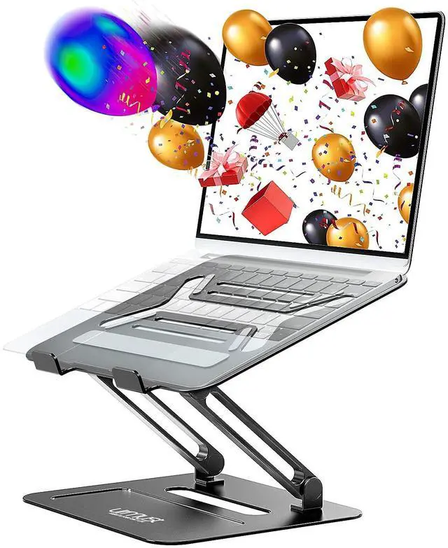 Alt view image 2 of 5 - Urmust Adjustable Laptop Stand for Desk Black + Silver 2 pcs a Bundle