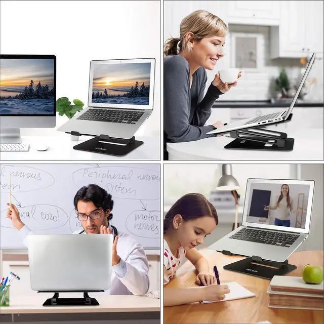 Alt view image 4 of 5 - Urmust Adjustable Laptop Stand for Desk Black + Silver 2 pcs a Bundle