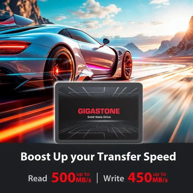Alt view image 2 of 5 - Gigastone SATA SSD 960GB 2.5 inch SSD 500MB/s Upgrade Laptop PC Memory and Storage PS4 HDD Replacement 2.5" Internal Solid State Hard Drives SATA III SLC Cache 3D NAND Increase Performance
