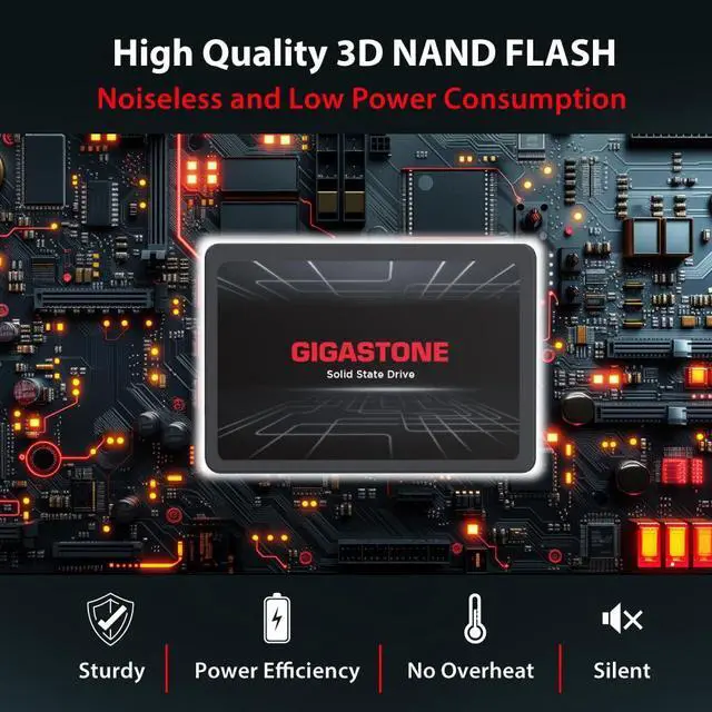 Alt view image 4 of 5 - Gigastone SATA SSD 960GB 2.5 inch SSD 500MB/s Upgrade Laptop PC Memory and Storage PS4 HDD Replacement 2.5" Internal Solid State Hard Drives SATA III SLC Cache 3D NAND Increase Performance
