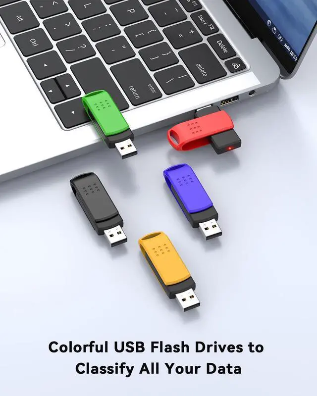Alt view image 2 of 5 - KEXIN 128GB Flash Drive 5 Pack Thumb Drive Bulk 128 G Swivel USB 2.0 Memory Stick for Data Storage