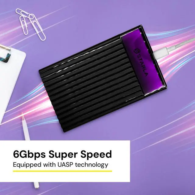 Alt view image 5 of 5 - STARLA 500 GB Portable External Hard Drive - Fast 5400 Rpm USB 3.2 Storage Drive - High-Speed USB Storage Compatible with PC, Mac, Laptop, TV, Game Console - External Backup Drive, Plug and Play Ready