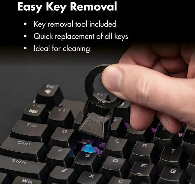 Alt view image 4 of 5 - Hawksbill Scorpion V1 Wired Mechanical Gaming Keyboard - USB-A W/USB-C Connection Adaptor  Tactile & Clicky  Brilliant RGB Lighting Customizable Keys & Multimedia Function 104 Keys