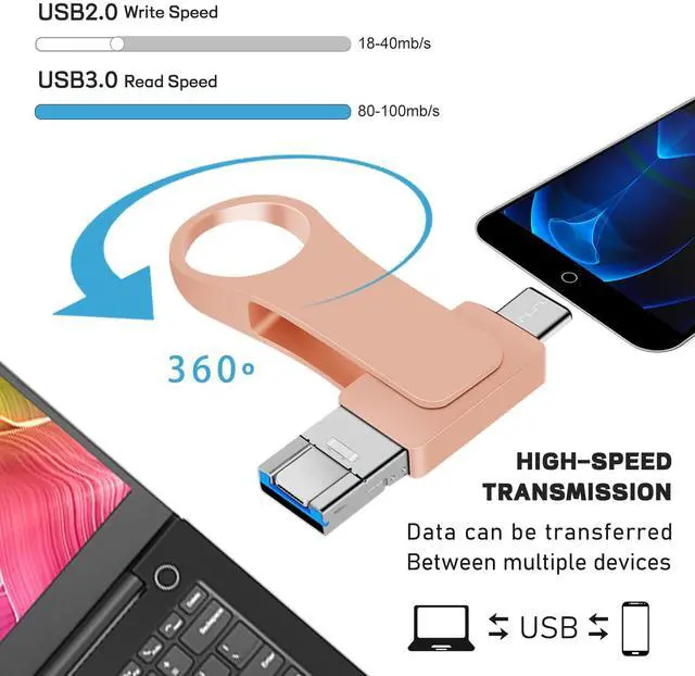 Alt view image 4 of 5 - Marryler Photo Stick USB Flash Drive 512GB - Multi-Port Memory Stick USB 3.0 High Speed Thumb Drives with Mobile App Control Portable Mini Storage Device for Smartphone/Laptop/Android/PC/Mac
