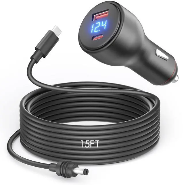 Main image of 3 in 1 Starlink Mini USB C Power Cable 15FT Starlink Mini Car Adapter DC Power Cable Smart Boost 12V to 20V/100W Cigarette Lighter Adapter with Digital Durable USB C PD 100W/USB A 18W Port 18AWG 4.6M