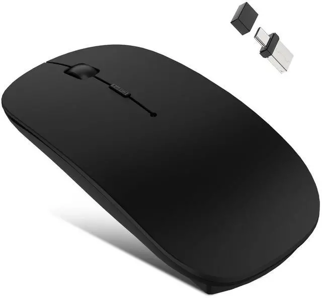 Main image of Azmall Wireless Bluetooth Mouse Set for MacBook, iPad  Rechargeable + USB-C/USB-A Receiver + Undetectable Mouse Jiggler