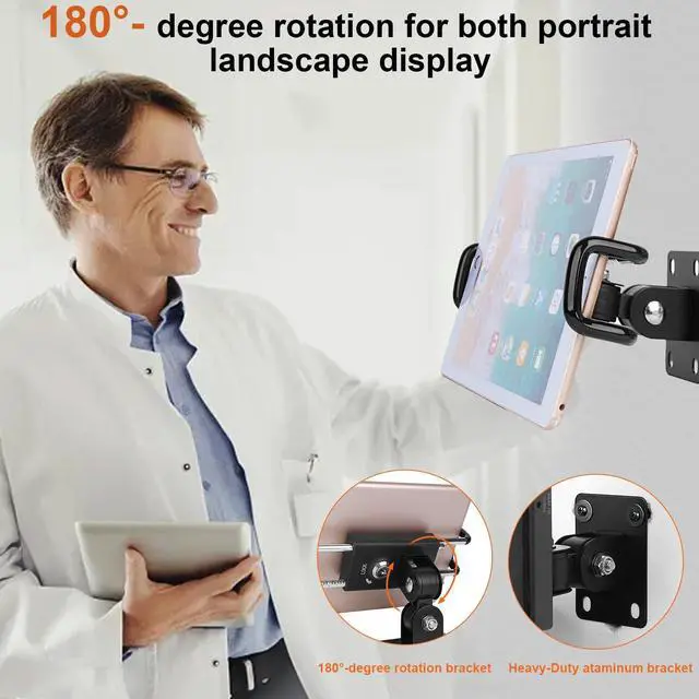 Alt view image 3 of 5 - GSRUAN Lockable Tablet Wall Mount, Anti-Theft Tablet Holder for Shopping Malls for 7"-12.9", for Shopping Malls, Offices, Exhibition Halls, Conference Rooms