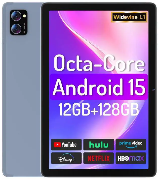 Main image of LECTRUS Tablet, 10 inch Android 15 Tablets with Octa-Core Processor, 12GB RAM +128GB ROM (Expand to 2TB), HD IPS Touchscreen, 10H Battery Life, Widevine L1, Dual Camera, BT5.0 & 5G WiFi Tablet PC