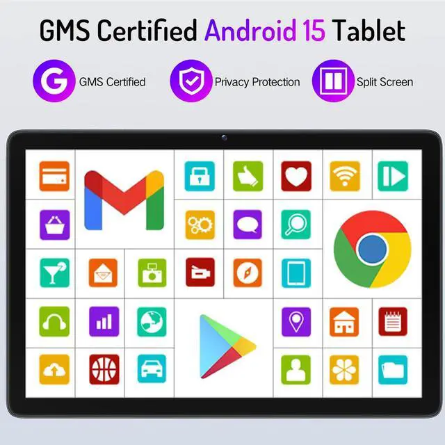 Alt view image 3 of 5 - LECTRUS Tablet, 10 inch Android 15 Tablets with Octa-Core Processor, 12GB RAM +128GB ROM (Expand to 2TB), HD IPS Touchscreen, 10H Battery Life, Widevine L1, Dual Camera, BT5.0 & 5G WiFi Tablet PC
