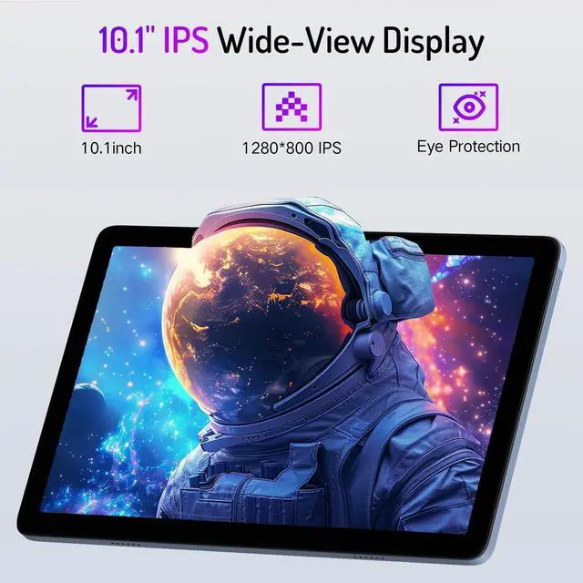 Alt view image 5 of 5 - LECTRUS Tablet, 10 inch Android 15 Tablets with Octa-Core Processor, 12GB RAM +128GB ROM (Expand to 2TB), HD IPS Touchscreen, 10H Battery Life, Widevine L1, Dual Camera, BT5.0 & 5G WiFi Tablet PC