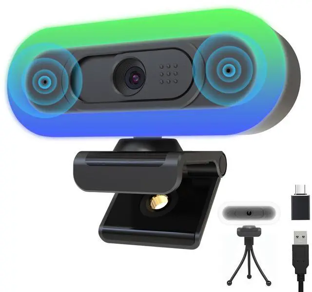Main image of Hrayzan 2K Webcam for PC, Plug and Play USB C Webcam with Dual Microphones,Ring Light,Fill RGB Light & Cover,Autofocus,65°FOV,1080P@60FPS, PC Web Camera for Desktop Computer Laptop Mac Zoom Streaming