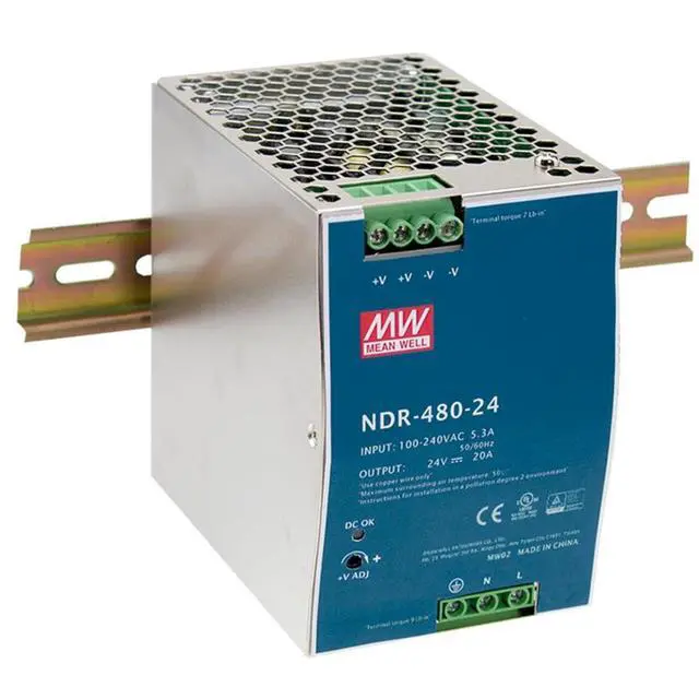 Alt view image 2 of 5 - DineDeck NDR-480-24 24V 20A 480W Single Output Switching Power Supply, Active PFC, Industrial Automation Control Systems
