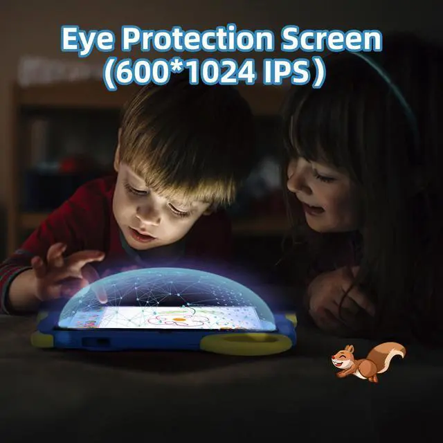 Alt view image 4 of 5 - 2025 Tablet for Kids, Tablet for Kid 3-7, 7 Inches Kids Tablets, Android 13 1st Generation Toddler Tablets, HD 1024 * 600 Screen Display, Iwawa Pre-Installed, Learning for Boys Girls Blue