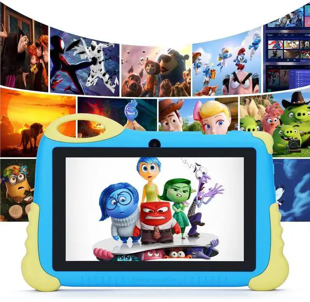 Alt view image 5 of 5 - 2025 Tablet for Kids, Tablet for Kid 3-7, 7 Inches Kids Tablets, Android 13 1st Generation Toddler Tablets, HD 1024 * 600 Screen Display, Iwawa Pre-Installed, Learning for Boys Girls Blue