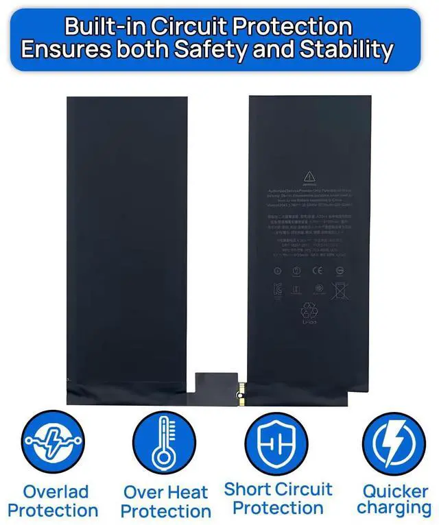 Alt view image 5 of 5 - BORSCELLOR A2043 Battery Compatible with iPad Pro 12.9" 3rd Gen 2018 4th Gen 2020 A1895 A1983 A1876 A2069 A2232 A2233 A2229 A2014