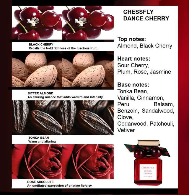 Alt view image 2 of 5 - Dance Cherry Perfume for Women by Chessfly, Lost in Temptation Eau de Parfum Body Spray, 1.7 Fl Oz,Fragrance with Black Cherry, Almond & Rose Notes Inspired by T. Lost Cherry