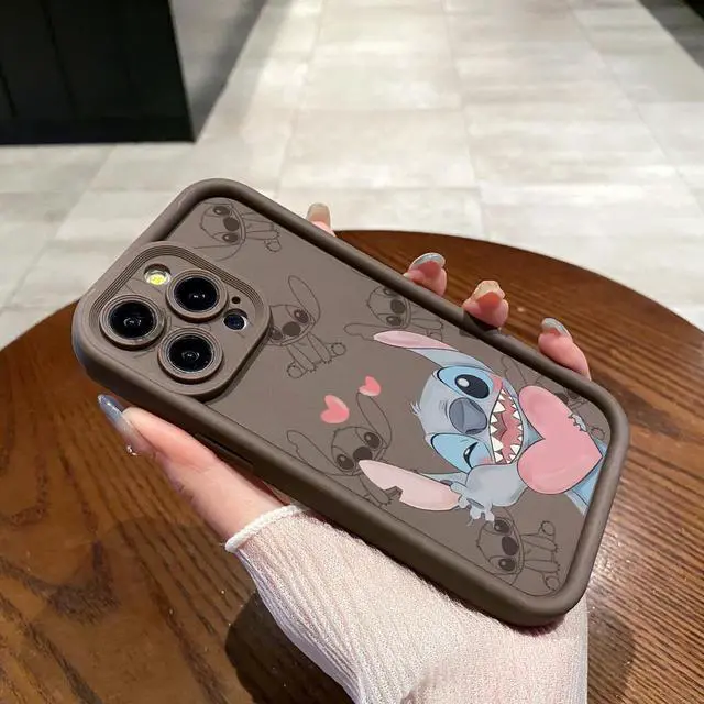 Alt view image 2 of 3 - Case For iPhone 12 Pro Max Couple Stitch Angel Full Protective Phone Case Anti Drop Cover