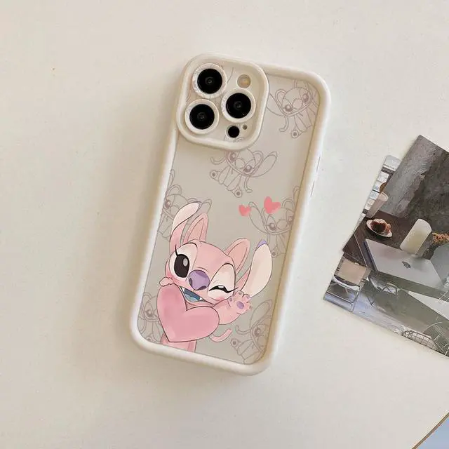 Alt view image 3 of 3 - Case For iPhone 14 Pro Max Couple Stitch Angel Full Protective Phone Case Anti Drop Cover