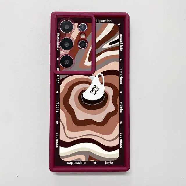 Alt view image 3 of 3 - Case For Samsung S22 Ultra Liquid Coffe Full Protective Phone Case Anti Drop Cover