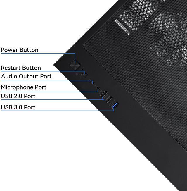 Alt view image 7 of 6 - YAWYORE Gaming Desktop Computer PC,AMD Ryzen 5 5600GT,16GB RAM and 1TB M.2 NVMe PCle4.0,ARGB FAN,WiFi+BT5.0,Game Design Office console,Sea View Room,Prebuilt Gaming PC Tower