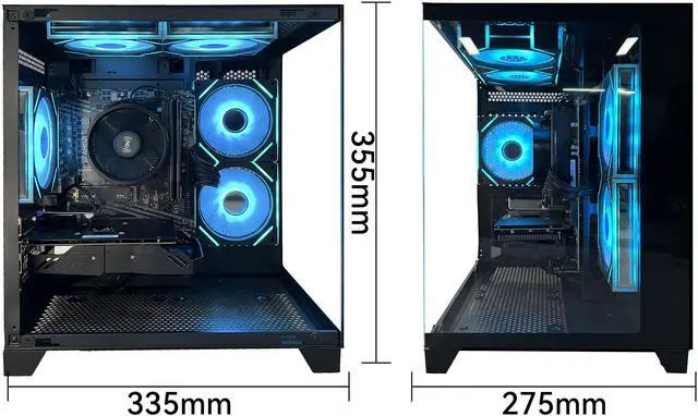 Alt view image 4 of 6 - YAWYORE Gaming PC Desktop Computer,AMD Ryzen 5 5600,RTX3050 6GB,32GB DDR4 RAM and 1TB M.2 NVMe PCle4.0,ARGB FAN,WiFi+BT,Game Design Office console,Sea View Room,Prebuilt Gaming PC