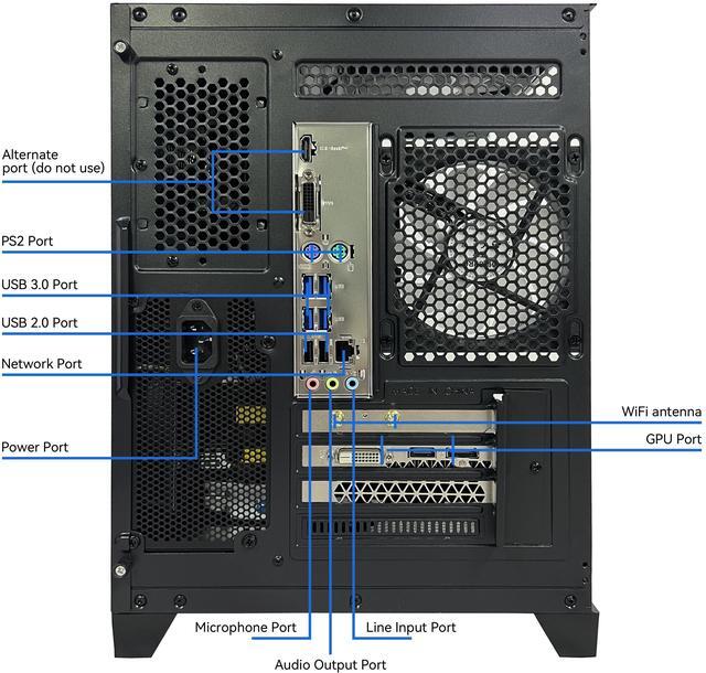 Alt view image 5 of 6 - YAWYORE Gaming PC Desktop Computer,AMD Ryzen 5 5600,RTX3050 6GB,32GB DDR4 RAM and 1TB M.2 NVMe PCle4.0,ARGB FAN,WiFi+BT,Game Design Office console,Sea View Room,Prebuilt Gaming PC