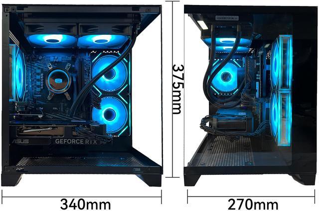 Alt view image 4 of 6 - YAWYORE Gaming PC Desktop computer, Ryzen 7 5700X,RTX 4060 ,32GB DDR4 RAM and 1TB M.2 NVMe SSD ,WiFi6E+BT5.3, 240 Liquid Cooler , ARGB Fans ,Game Design Office,Sea View Room,Windows 11 Tower Prebuilt