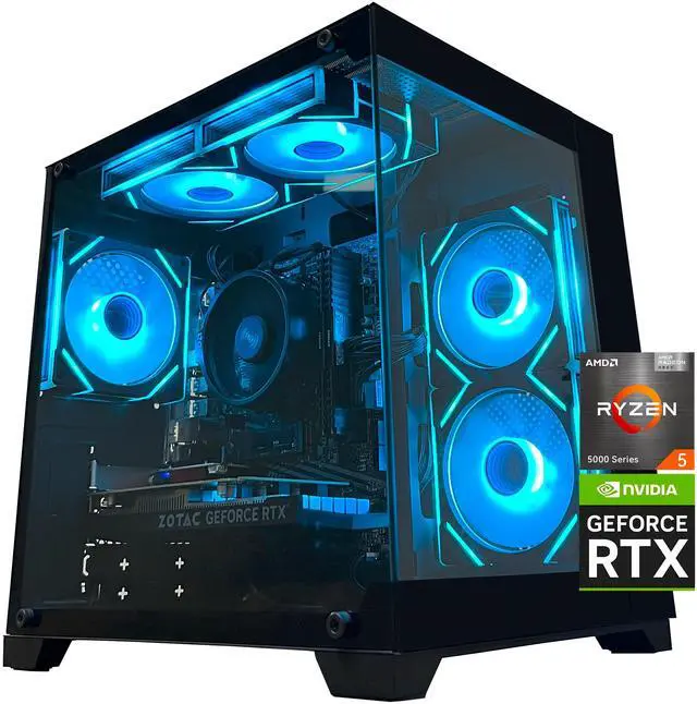 Main image of YAWYORE Gaming PC Desktop Computer,AMD Ryzen 5 5600,RTX3050 6GB,32GB DDR4 RAM and 1TB M.2 NVMe PCle4.0,ARGB FAN,WiFi+BT,Game Design Office console,Sea View Room,Prebuilt Gaming PC