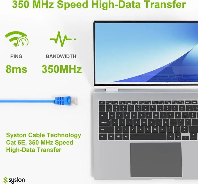 Alt view image 6 of 7 - SYSTON CABLE TECHNOLOGY CAT 5E Ethernet RJ45 Patch Cable,350MHz,24/4pr Solid CU,CMP,Indoor/Outdoor 200 ft. Green