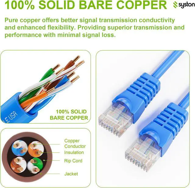 Alt view image 2 of 7 - SYSTON CABLE TECHNOLOGY CAT 5E Ethernet RJ45 Patch Cable,350MHz,24/4pr Solid CU,CMP,Indoor/Outdoor 200 ft. Green
