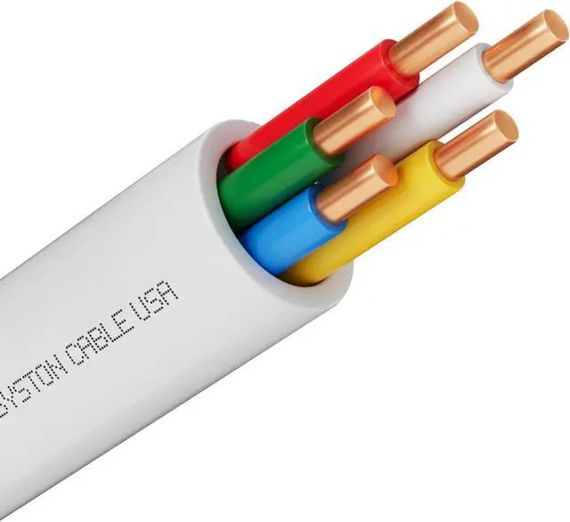 Main image of SYSTON CABLE TECHNOLOGY 18/5 Thermostat Wire, Solid Copper, White, CL3R, Sun Res, Indoor/Outdoor White 100 ft.