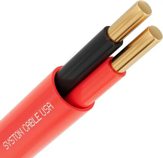 Main image of SYSTON CABLE TECHNOLOGY 16/2 Fire Alarm Cable, Solid Copper, Red, Unshielded, FPLP, Indoor/Outdoor