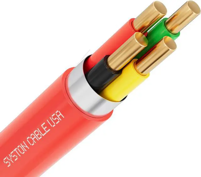 Main image of SYSTON CABLE TECHNOLOGY 18/4 Fire Alarm Cable, Solid Copper, Red, Shielded, FPLP, Indoor/Outdoor