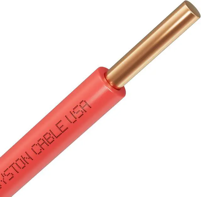 Main image of SYSTON CABLE TECHNOLOGY 14 AWG Tracer Wire, Red, Direct Burial, Solid Bare Copper, Underground