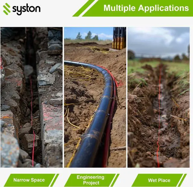 Alt view image 6 of 6 - SYSTON CABLE TECHNOLOGY 14 AWG Tracer Wire, Red, Direct Burial, Solid Bare Copper, Underground