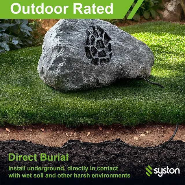 Alt view image 5 of 7 - SYSTON CABLE TECHNOLOGY 14/2 Speaker Wire Audio Cable Outdoor Direct Burial In-Wall Black 50 ft.
