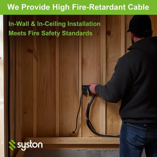 Alt view image 7 of 7 - SYSTON CABLE TECHNOLOGY 14/2 Speaker Wire Audio Cable Outdoor Direct Burial In-Wall Black 50 ft.