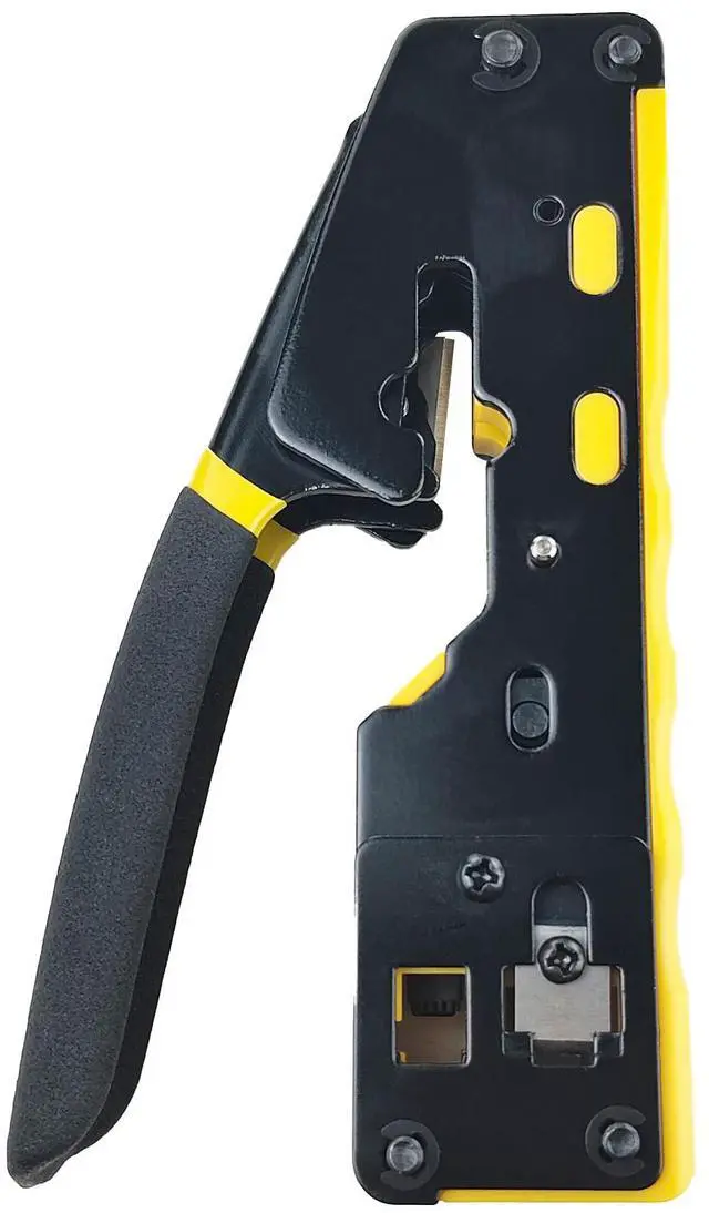 Alt view image 3 of 7 - SYSTON CABLE TECHNOLOGY Modular Plug Crimper Kit for RJ11 (6P4C) RJ12 (6P6C) RJ45 (8P8C) Network Connectors - Heavy-Duty Cat5 Cat6 Ethernet Crimping Tool with Built-In Stripper & Cutter