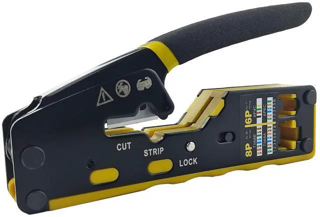 Alt view image 4 of 7 - SYSTON CABLE TECHNOLOGY Modular Plug Crimper Kit for RJ11 (6P4C) RJ12 (6P6C) RJ45 (8P8C) Network Connectors - Heavy-Duty Cat5 Cat6 Ethernet Crimping Tool with Built-In Stripper & Cutter