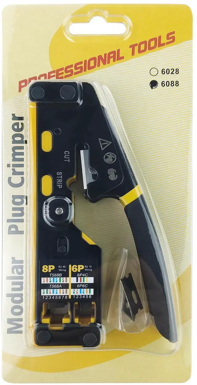 Alt view image 6 of 7 - SYSTON CABLE TECHNOLOGY Modular Plug Crimper Kit for RJ11 (6P4C) RJ12 (6P6C) RJ45 (8P8C) Network Connectors - Heavy-Duty Cat5 Cat6 Ethernet Crimping Tool with Built-In Stripper & Cutter
