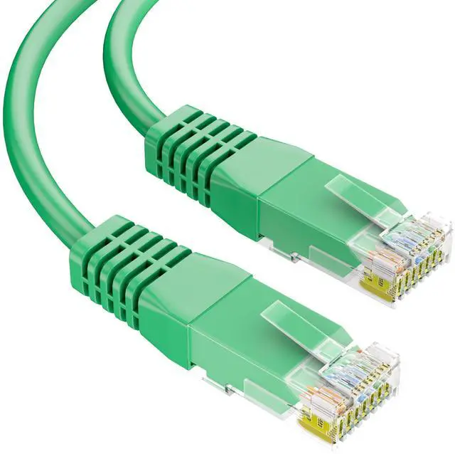 Main image of SYSTON CABLE TECHNOLOGY Cat6e Ethernet Internet Cable Patch 600MHz 23AWG 4pr UTP Solid Bare Copper Wire Indoor/Outdoor PoE PC Laptop, CMR Riser-Rated Sunlight Resistant RoHS UL Green 100 ft.